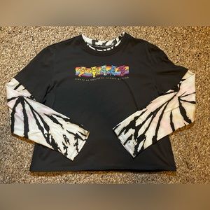 Grateful Dead Longed Sleeve Oversized Cropped Shirt